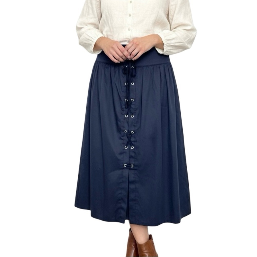 Zara Navy Blue A-line Skirt